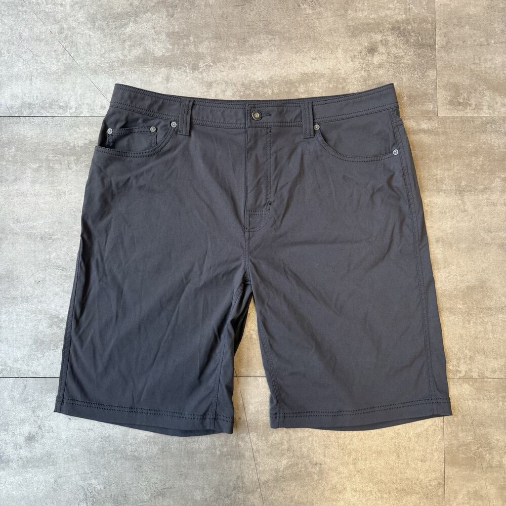 prAna Men's Brion Shorts 10” Inseam Stretch Charcoal Gray Size 38 - EUC